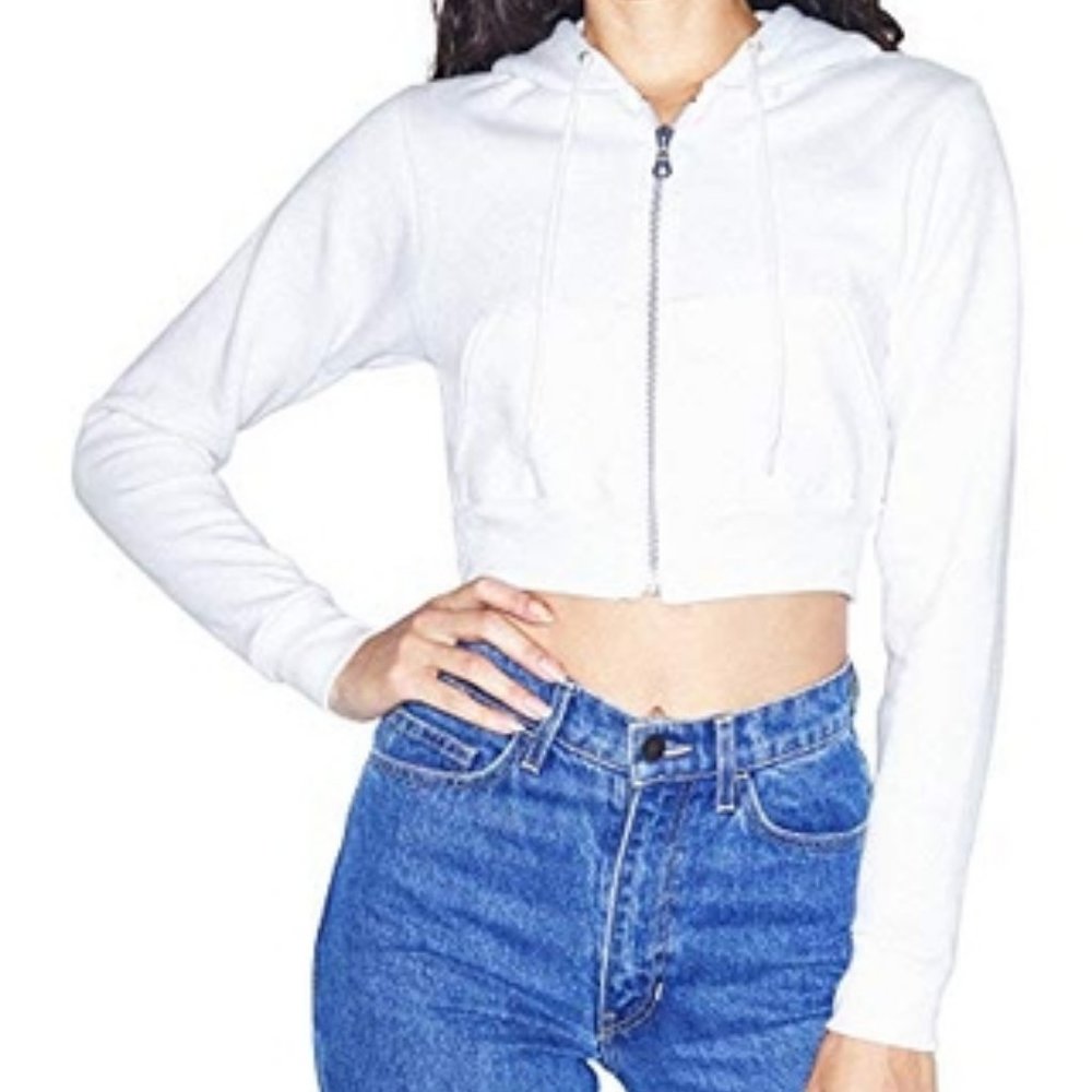 AMERICAN APPAREL FLEX FLEECE CROPPED ZIP HOODIE